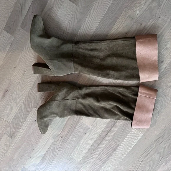 Free people high heel over knee suede boots size 41. - Picture 2 of 15